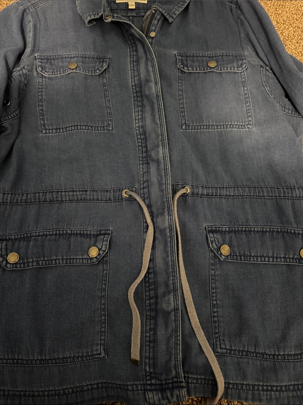 Calvin Klein Jeans Indigo Blue Utility Jacket with Drawstring - Picture 5 of 6